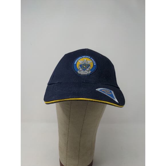 Indiana State Police ISP Alliance Slideback Hat Adjustable Blue Patch Logo - Picture 2 of 10
